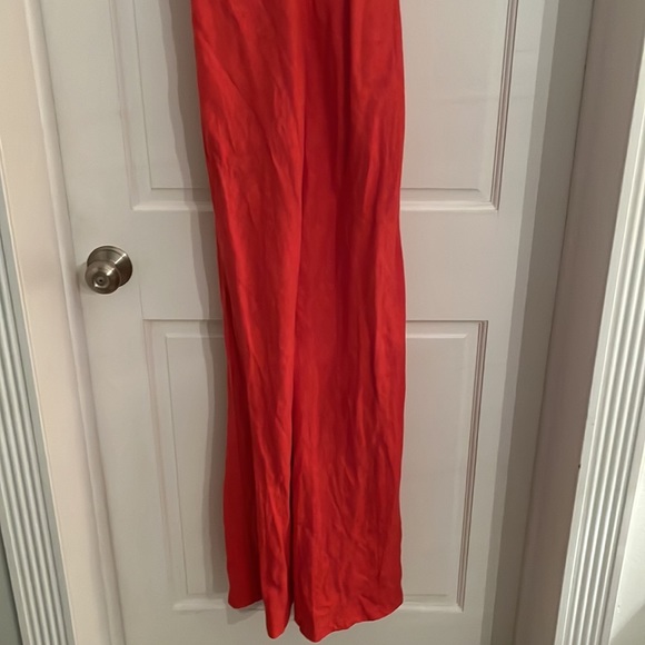 Wolf & Badger Haris Cotton V” Neck Maxi Linen Dress - Coral Reef Size XS - Picture 10 of 11